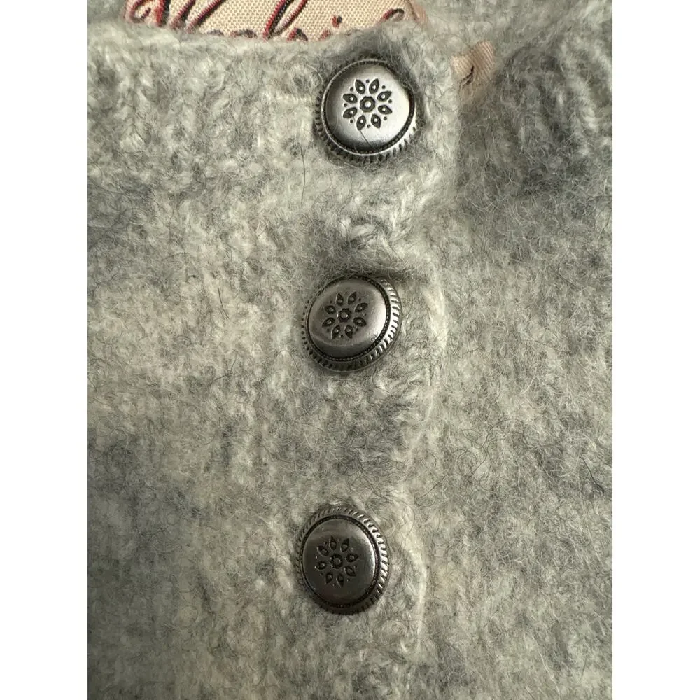 1980s Woolrich Rugged Outdoorwear Gray Heather Wool Henley Sweater  size medium